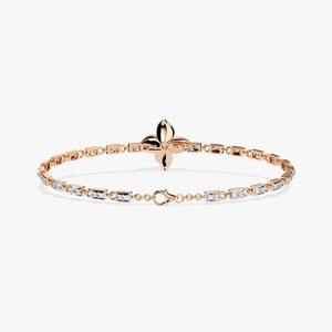 Nuevo diseño de oro rosa Moissanite Diamond Flower Bracelet para mujer Moissanite Diamond Silver / 10K / 14K Rose Gold Fine Jewelry - Product Image 3