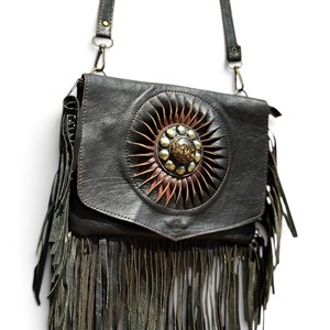 Sac messager en cuir véritable pour femme avec fermeture éclair à pompon, sac à bandoulière portable, sac à main décoré de tournesols - Product Image 2
