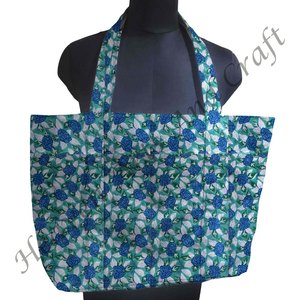 Sac fourre-tout en toile de coton fait à la main pour femmes, logo personnalisé écologique, style floral d'été d'hiver - Product Image 3