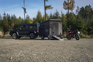 Remorque de camping multi-usage avec rangement pour moto, remorque compacte d'aventure pour le transport de SUV et de moto, mini-remorque tout-terrain - Product Image 2