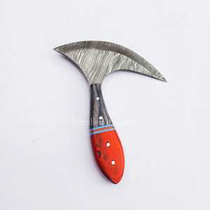 Diseño único Ullu cuchillo hecho a mano Damasco Chef cocina Ullu cuchillo Pakka mango de madera con Funda de cuero - Product Image 1