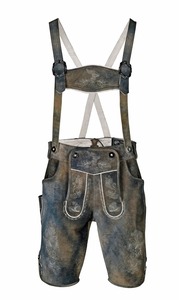 Men's Lederhosen Leather Shorts Oktoberfest Bavarian German <b>Matching</b> Suspenders AC-0006 - Product Image 4