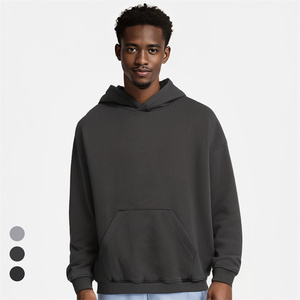 Fabricant de sweats à capuche surdimensionnés en molleton de coton et polyester 400 GSM vierges délavés à l'acide sweats à capuche unisexes pour hommes - Product Image 1