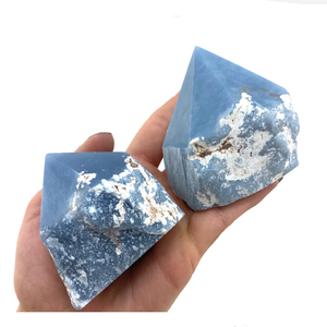 High Quality angelite point cut base <b>crystal</b> point healing natural beauty Is a perfect Home or Office <b>decoration</b> master - Product Image 3