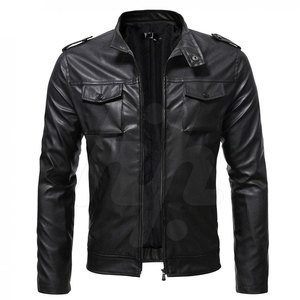Chaqueta de Cuero Casual para Hombre de la Mejor Calidad para Invierno, Diseño Ajustado con Cuello Alto, Cortavientos, Transpirable, de Moda - Product Image 1