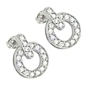 Pendientes de Botón Circulares de Plata 925 con Circonita Cúbica para Mujer, Chapados en Oro Rosa y Oro Amarillo, Estilo Moderno para Compromiso o Regalo - Product Image 2