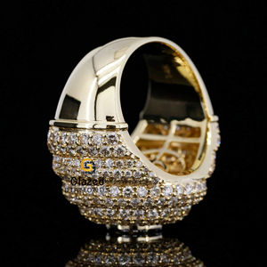 Bague Hip Hop Unique en Argent Sterling 925 Entièrement Glacé avec Diamants Ronds Brillants Cultivés en Laboratoire Plaqué Rhodium pour les Mariages - Product Image 4