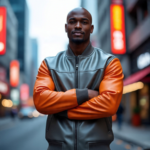 Oversize <b>Cycling</b> Leather Varsity <b>Jackets</b> <b>Men's</b> Streetwear Windproof Button Down Collar Leather Varsity <b>Jacket</b> <b>Men</b> - Product Image 6