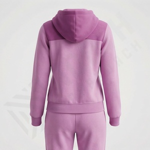 Conjunto Deportivo Personalizado de 2 Piezas con Hombros Caídos, Pantalones Joggers y Sudadera con Cremallera, Chándal para Mujer, Ropa Deportiva para Gimnasio - Product Image 2