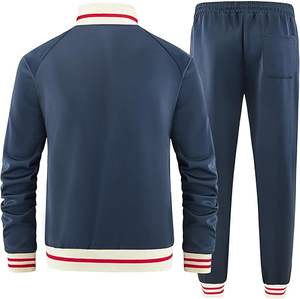 Ensemble de survêtements de sport pour hommes Sweat à capuche zippé et pantalon de jogging 2 pièces Jogger Survêtement grande taille pour hommes Ensemble actif décontracté unisexe - Product Image 3