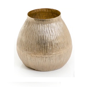 Jarrones de Flores de Aluminio Fundido con Acabado Dorado, Decoración para el Hogar, Sala de Estar, Recipiente Metálico Estándar, Jarrones de Metal para Piso - Product Image 6