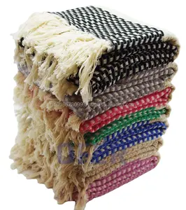 100% Cotton throw blanket with tassel fringe, peshtemal throw. Oversize peshtemal towel Woven Throw Blanket