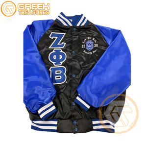 Chaqueta universitaria personalizada Zeta Phi Beta, ropa de hermandad, cresta bordada de satén transpirable de alta calidad y letras más finas para mujer - Product Image 2