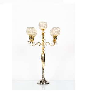 Candelabro de Metal chapado en oro personalizado de alta calidad, boda candelabro de hecho a mano para el hogar, cafetería, Hotel, granja, en caja - Product Image 2