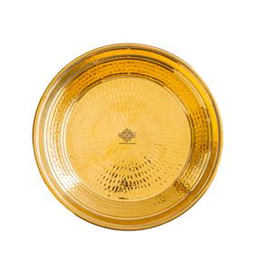 IndianArtVilla Plato de diseño martillado de latón puro-Utensilios de cocina para servir y mezclar harina - Product Image 1