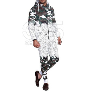 Chándal con estampado gráfico para hombre, conjunto de dos piezas para moda urbana, chándal estampado de tela suave para hombre - Product Image 2