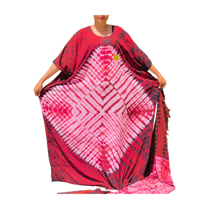 Stylish Ladies African Tie Dye <b>Kaftan</b> Dress Chiffon Rayon Lace Eco-Friendly Anti-Wrinkle Full Length for Beachwear Casual Wear - Product Image 1