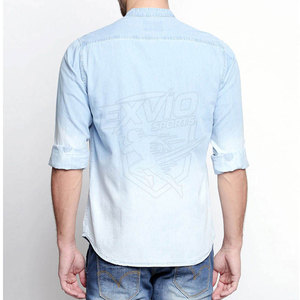 Concevez votre propre chemise en jean à manches longues pour homme, conception OEM, chemise en jean sur mesure respirante - Product Image 2