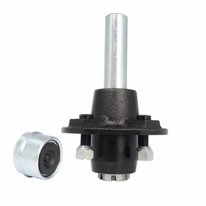 Paquete de 2 husillos redondos BT8 y 4 en 4 "Bolt Idler 1" Hub Trailer Axle Kit 2000 Lbs - Product Image 4