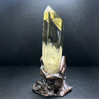 Baguettes de cristal naturelles polies à la main en citrine et améthyste, pointes de guérison, tour de cristal