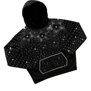 Sudaderas Extra Grandes con Pedrería Premium, Ropa Urbana Y2K, Logotipo Personalizado, Pedrería, Sudadera de Moda de Alta Densidad, Proveedor Mayorista - Product Image 4