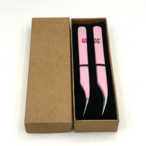 Pince à épiler professionnelle en acier inoxydable avec pointe dentelée antistatique, isolation optimale, 10 mm, revêtement poudré rose, logo personnalisé - Product Image 1