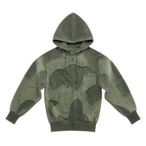 Sweats à capuche lourds sans cordon de serrage pour hommes en coton surdimensionné OEM Acid WashPullover Streetwear patchs sweats à capuche brodés personnalisés - Product Image 1