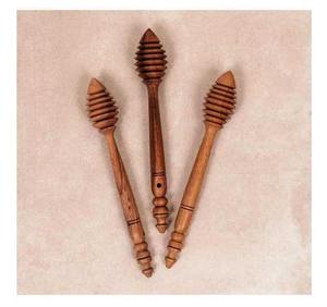 ArtisanVibe Classic Ensemble de cuillères à miel en bois poli miroir plaqué argent écologique - Product Image 5