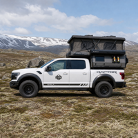 Camping-car sur camionnette 4x4, camping-car à toit relevable pour camping hors route, caravane