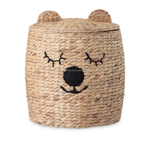 King Craft Viet Handwoven Animal Storage <b>Basket</b> Laundry Hamper <b>Seagrass</b> Storage <b>Basket</b> Home Organizer Water hyacinth <b>Basket</b> - Product Image 2