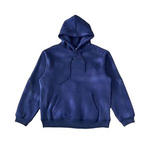 Sudadera con Capucha para Mujer, Estilo Pesado, con Parches Cruzados, Efecto Desgastado por el Sol, Lavado Ácido, Felpa Francesa - Product Image 4