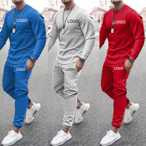 Fashion Sportswear Men's Custom Logo 2 Pc Zip Tracksuit Sweat Suit <b>Jogger</b> Suit Men Tracksuit Set - Product Image 2