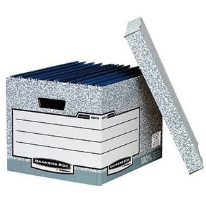 Boîtes de rangement Bankers Box System 33,5 x 29,2 x 40,4 cm DIN A4 pour documents d'archives, en carton 100 % recyclé, gris/blanc, pour papier et supports multimédias - Product Image 1