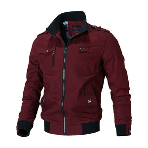 Men's Casual Coated Canvas Windbreaker <b>Jackets</b> Winter Waterproof Eco-Friendly <b>Slim</b> <b>Fit</b> High Quality Customizable Bomber <b>Jacket</b> - Product Image 2