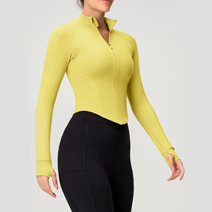 Chaqueta Deportiva para Mujer al por Mayor, para Yoga y Running, Ropa Deportiva Informal para Exteriores, Color Frontal Personalizado, Poliéster/Algodón Transpirable - Product Image 4