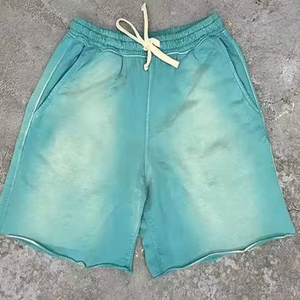 Short de sport pour homme 100% coton personnalisé avec impression de lettres avec logo et motif léopard Short d'été en coton polyester avec poches - Product Image 5