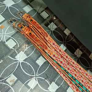 Calidad de marca Floral tallado a mano y colorido pintado con cuentas cinturón occidental con cuentas cinturón de cuero de vaca cinturón de vaquero y vaquera - Product Image 5