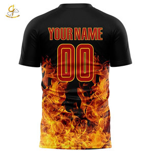 Ropa de fútbol duradera de manga corta 100% poliéster Camiseta de fútbol cómoda para hombres con etiqueta privada - Product Image 3