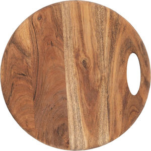 Planche à découper en bois d'acacia de qualité créative avec poignée planche à découper ronde en bois pour la cuisine et le service planche à découper - Product Image 3