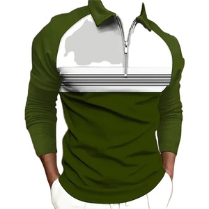 Nuevo 2025 hombres de manga larga de moda con cremallera Polo hombres Casual deporte solapa Tops Polo camisa - Product Image 3