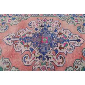 พรมวินเทจ, พรมตุรกีขนาด 4.4x7 ฟุต, พรมขนสัตว์สีชมพู - Product Image 5