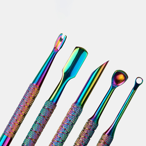 อุปกรณ์กำจัดเล็บเจลสองด้านมีดดันหนังกำพร้าที่ดันหนังกำพร้าที่เป็นโลหะสแตนเลสอุปกรณ์ทำเล็บ - Product Image 3