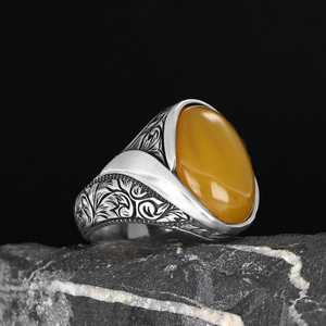Nouvelle bague pour homme Azuris en argent sterling 925, style ottoman avec pierre naturelle, directement de Turquie, VALKH1929, vente flash - Product Image 1