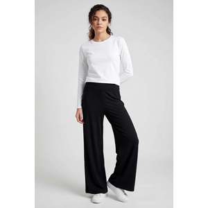 Pantalon Palazzo Femme Tommylife Noir Confortable Coupe Ample Style Corset - 94681 - Beige Foncé - Product Image 1