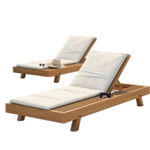Sillas de jardín de Indonesia hechas de madera de teca y con forro de espuma, adecuadas para uso en exteriores o en la playa. - Product Image 4