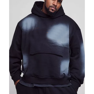 Sweat à capuche imprimé personnalisé pour homme, design de marque, hiver 2026, 350 g/m², sweat à capuche oversize vierge pour homme - Product Image 3