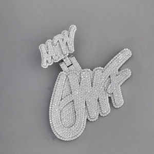 จี้รูปตัวอักษรฮิปฮอป925บลิงเงินสเตอลิงจี้เพชรโมอิสซาไนต์แบบกำหนดเองและมีเสน่ห์ - Product Image 3