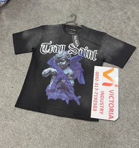 เสื้อครอปผ้าฝ้าย100% แบบตัดขอบเสื้อกันแดดแบบกรดหินแบบตัดขอบหน้าจอจำนวนมาก - Product Image 2