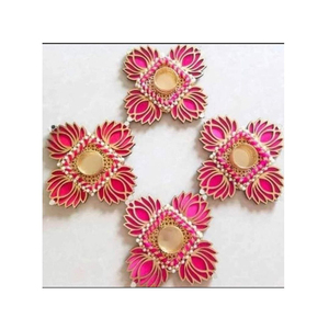 Elegante Lotus Rangoli soporte de flores de boda Oro Ecológico plástico decoración del hogar para bodas Diwali Navidad Halloween - Product Image 1