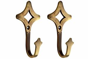 Gancho de Pared de Latón, Estilo Vintage, con Diseño de Oso de Peluche, Soporte de Pared Antiguo para Abrigos y Sombreros, Artesanía Ecológica, 3 Ganchos - Product Image 4